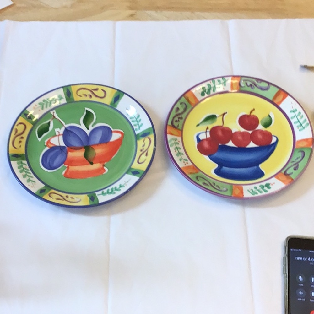 Capri 8”dessert / snack dishes hand painted